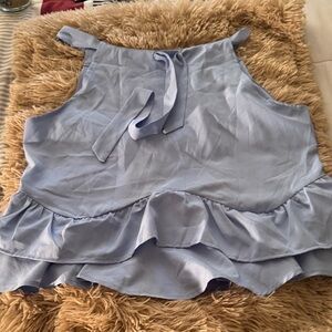 Elegant Blue Sleeveless Blouse